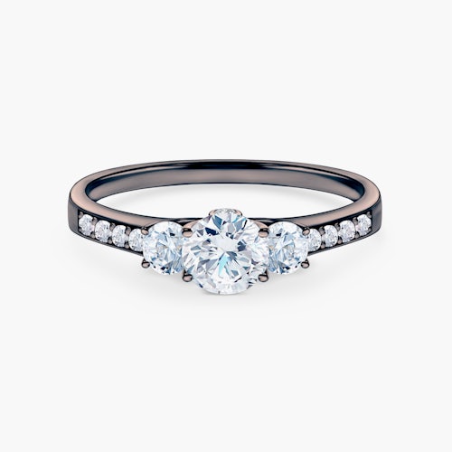 Pierścionek zaręczynowy Dream: czarne złoto, diamenty